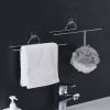 Stainless Steel Punch-Free Kitchen Bathroom Roll Paper Towel Rack Iron Rack Lazy Rag Bracket