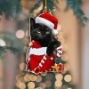 1pc,Acrylic Christmas Hat Cat,Unusual,Cheap,Scene Decoration,Room Decoration,Home Decoration, Indoor Decoration,Outdoor Decoration,Garden Decoration,