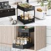 Double Sink Shelf, Storage Space,Farmhouse Counter, Suitable For Kitchen Under-Cabinet Storage, Suitable For Bathroom Sliding Basket Storage Bag, Blac