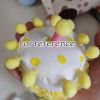 Yellow Dots Plush Birthday Cake Hat Cute Cartoon Birthday Hat Kids Party Decoration Hairband