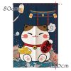 Japanese Style Door Curtain Half Curtain Fortune Cat Kitchen Partition Curtain Short Curtain Sushi Ramen Restaurant Decor,31x47 Inch