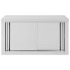 Kitchen Wall Cabinet with Sliding Doors 35.4"x15.7"x19.7" Stainless Steel