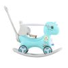 Rocking Horse for Toddlers, Balance Bike Ride On Toys with Push Handle, Backrest and Balance Board for Baby Girl and Boy, Unicorn Kids Riding Birthday