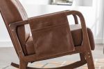 COOLMORE Rocking Chair With Ottoman, Mid-Century Modern Upholstered Fabric