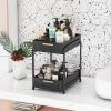 Double Sink Shelf, Storage Space,Farmhouse Counter, Suitable For Kitchen Under-Cabinet Storage, Suitable For Bathroom Sliding Basket Storage Bag, Blac