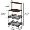 4-storey kitchen bread rack, vertical microwave oven storage rack with wheels,