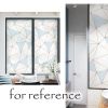 Blue Geometry Translucent Window Film No Glue Static Decorative Privacy Films Window Sticker for Glass; 15x39 inches