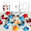 Baby Crib Mobile Animal Musical Crib Mobile Nursery Room Hanging Decor Toy Blue Red Orange Fox Star