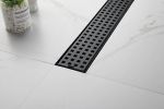 Square Shower Floor Drain with Flange,Pattern Grate Removable,Food-Grade SUS 304