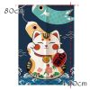 Japanese Style Fortune Cat Door Curtain Kitchen Partition Curtain Restaurant Half Curtain Sushi Ramen Decor Short Curtain,31x47 Inch