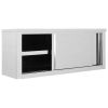 Kitchen Wall Cabinet with Sliding Doors 47.2"x15.7"x19.7" Stainless Steel