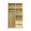 High wardrobe and kitchen cabinet with 2 doors; 2 drawers and 5 storage spaces; Oak