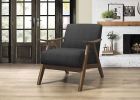 Modern Home Furniture Dark Gray Fabric Upholstered 1pc Accent Chair Cushion Back