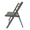 Furniture Slatted Wood Folding Special Event Chair - Gray, Set of 4 , FOLDING