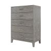 Modern Concise Style Solid wood Grey grain Five-Drawer Chest with Tapered Legs