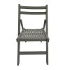 Furniture Slatted Wood Folding Special Event Chair - Gray, Set of 4 , FOLDING