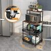 4-storey kitchen bread rack, vertical microwave oven storage rack with wheels,