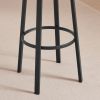 Oval Stool Swivel Bar Stool;  Tall Bar Stool With Backrest;  Industrial;  Thick Iron Frame Footrest;  29.5" High.