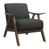 Modern Home Furniture Dark Gray Fabric Upholstered 1pc Accent Chair Cushion Back