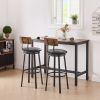 Oval Stool Swivel Bar Stool; Tall Bar Stool With Backrest; Industrial; Thick Iron Frame Footrest; 29.5" High.(Rustic Brown; 17.5''w x 13.4''d x 40.5''