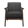 Modern Home Furniture Dark Gray Fabric Upholstered 1pc Accent Chair Cushion Back