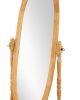 Traditional Queen Anna Style Wood Floor Cheval Mirror, Oak Finish