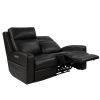 Caleb Triple Power Loveseat Top Grain Leather Lumbar Support Adjustable Headrest