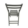 Furniture Slatted Wood Folding Special Event Chair - Gray, Set of 4 , FOLDING