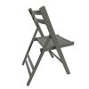 Furniture Slatted Wood Folding Special Event Chair - Gray, Set of 4 , FOLDING