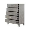 Modern Concise Style Solid wood Grey grain Five-Drawer Chest with Tapered Legs