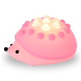 Cute Hedgehog Nightlights Colorful Lamp Dimmable Bedroom Decoration Led Lights Push Bubble Toys for Kids Creative Birthday Gift (Emitting Color: Orange)