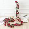 1pc 98.43inch/8.2ft Rose Artificial Flowers; Artificial Flower Christmas Garland; Fake Rose Vine For Wedding Home Room Decoration Spring Autumn Garden