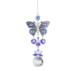 1pc Crystal Sun Catchers, Blue Butterfly Evil Eye Suncatcher Indoor Window With Prism Ball (Style: Butterfly)