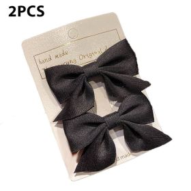 Cute Bows Baby Girls Hair Clips Solid Color Floral Pattern Children Hairpins Korean Korean Kids Hair Accessories (Color: A- Black)