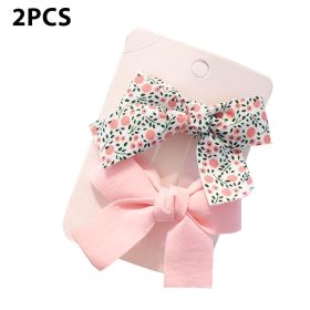 Cute Bows Baby Girls Hair Clips Solid Color Floral Pattern Children Hairpins Korean Korean Kids Hair Accessories (Color: B- Pink)