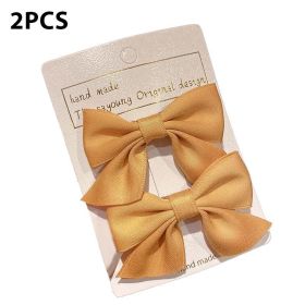 Cute Bows Baby Girls Hair Clips Solid Color Floral Pattern Children Hairpins Korean Korean Kids Hair Accessories (Color: A- Yellow)