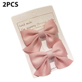 Cute Bows Baby Girls Hair Clips Solid Color Floral Pattern Children Hairpins Korean Korean Kids Hair Accessories (Color: A- Pink)