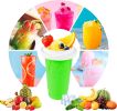 TIK TOK Quick Frozen Magic Cup Double Layers Slushie Cup DIY Homemade Squeeze Icy Cup Fasting Cooling Make And Serve Slushy Cup For Milk Shake Smoothi