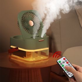 2023 New 2.5L Large-capacity Desktop Humidification Spray Fan Portable USB Household Large Wind Silent Humidifier (Color: green, Style: With Remote Control)