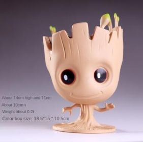 Galaxy Guard Flower Pot Tree Man Grute Baby Tree Man PVC Handmade Ornament (Colour: Q version Xiaoshuren)