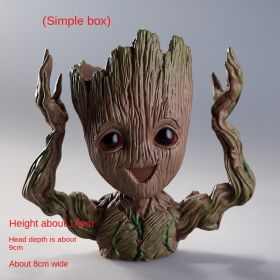 Galaxy Guard Flower Pot Tree Man Grute Baby Tree Man PVC Handmade Ornament (Colour: Generation 4 Hands Up Simple Box)