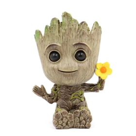 Galaxy Guard Flower Pot; Little Tree Man Bird's Nest; Flower Tree Man Baby Car Accessories; Bagged Handmade (Colour: Flower Picking Tree Man (bagged))