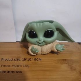 Galaxy Guard Flower Pot Tree Man Grute Baby Tree Man PVC Handmade Ornament (Colour: Master Yoda)