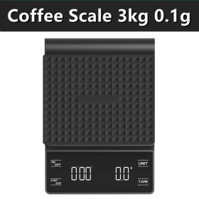 3kg/0.1g Digital kitchen Weight Grams Electronic Balance High Precision Coffee Scale Portable With Timer Food Espresso Powder (Ships From: China, Color: Coffee Scale Timer)