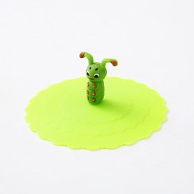 1pc Creative Silicone Cup Cover With Leak-proof And Dustproof Design (Color: Green + Sugar Baby)