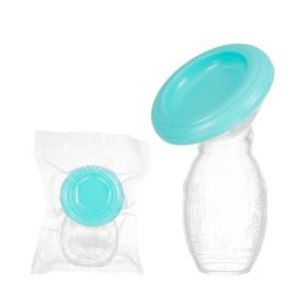 100ml Silicone Manual Control Breast Pump Breast Milk Collector Fixer Neonatal Nursing Pump Baby Breastfeeding Bottle (Color: blue)