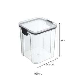 1pc 15.5oz/23.6oz/32.1oz/43.9oz/60.8oz Food Storage Container With Lid; Clear Plastic Kitchen And Pantry Organization Canisters (Option: 950ml)