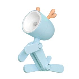 Mini Cute Animal Pet Dog&deer Designer Led Night Light Table Lamp Kids Toys Gifts For Christmas; soft Light For The Baby Room (Size: Deer, Color: blue)