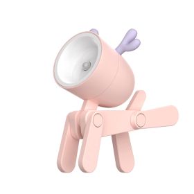 Mini Cute Animal Pet Dog&deer Designer Led Night Light Table Lamp Kids Toys Gifts For Christmas; soft Light For The Baby Room (Size: Deer, Color: pink)