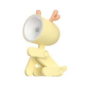 Mini Cute Animal Pet Dog&deer Designer Led Night Light Table Lamp Kids Toys Gifts For Christmas; soft Light For The Baby Room (Size: Deer, Color: yellow)